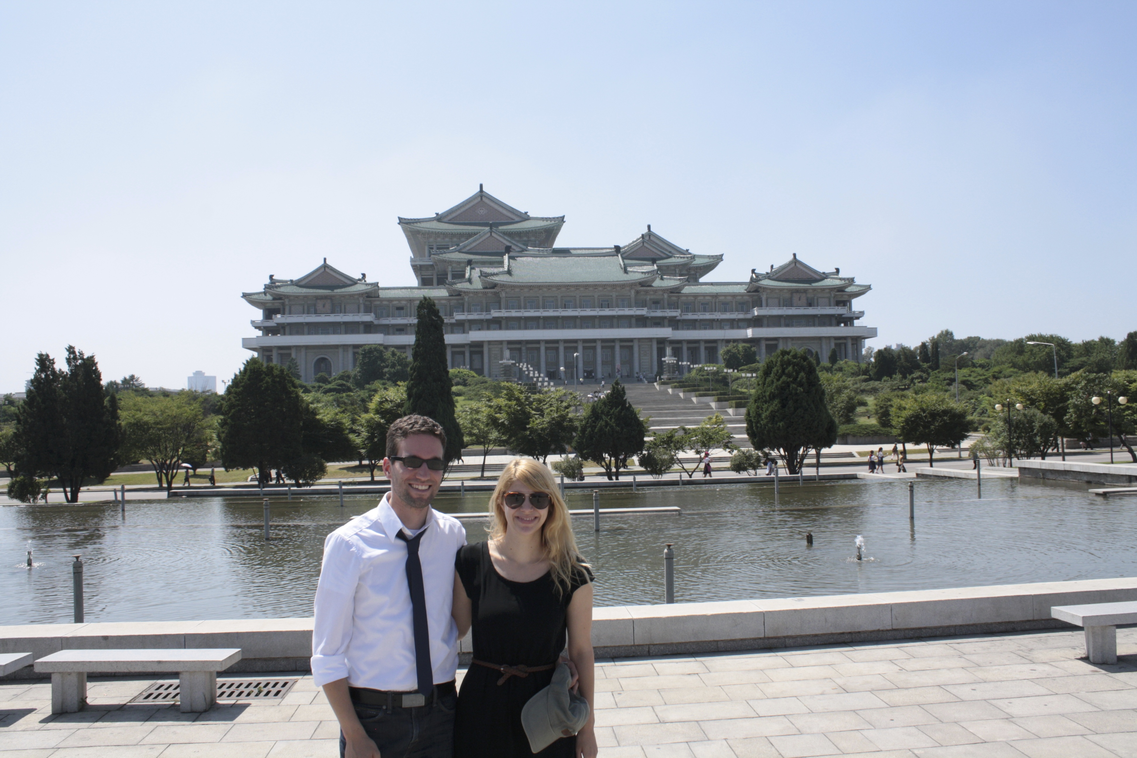 Dominik and Laura in North Korea.